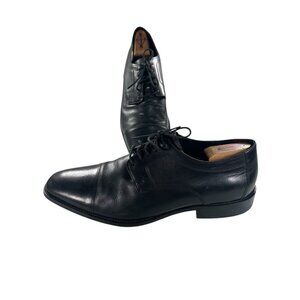 Johnston & Murphy Mens Size 15 M Black Leather Cap Toe Dress Shoes